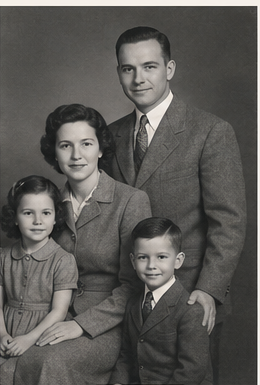 1940s family portrait after restoration